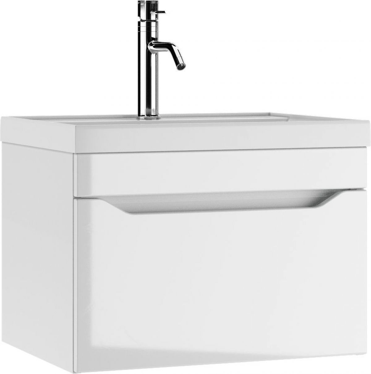 Тумба подвесная под умывальник "UNIT 60" Ева с одним ящиком В1 Айсберг (DA5901T) | фото 4