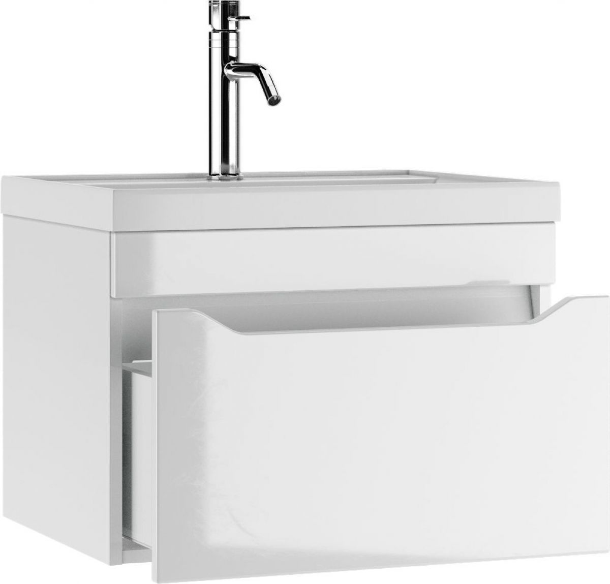 Тумба подвесная под умывальник "UNIT 60" Ева с одним ящиком В1 Айсберг (DA5901T) | фото 5