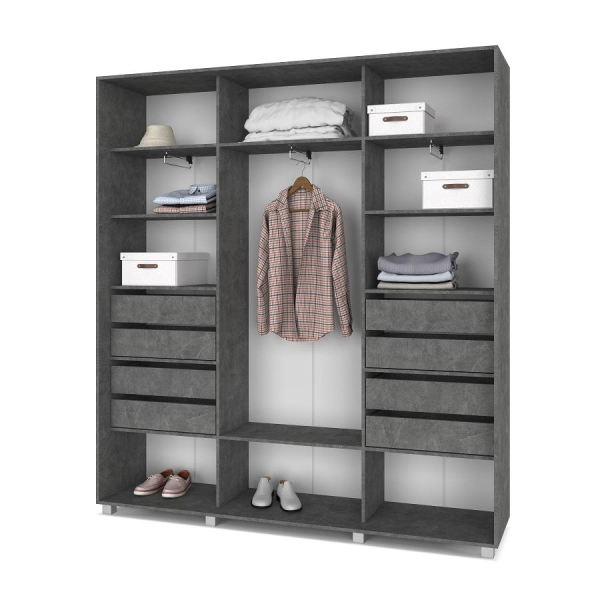 МАРТИН Шкаф-купе Камень темный (2000*450) М401 | фото 4