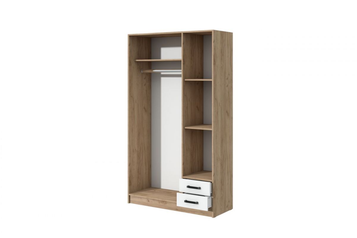 Шкаф распашной Эконом (Дуб крафт золотой/Белый текстурный) | фото 2