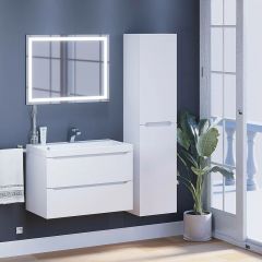 Тумба под раковину Uperwood Tanos 80 см, подвесная, белая матовая | фото 11