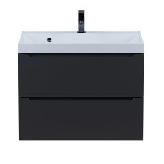 Тумба под раковину Uperwood Tanos 70 см, подвесная, черная матовая | фото 9