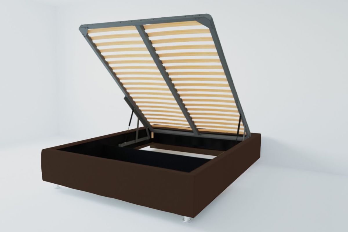 Кровать Подиум с ПМ 1400 (экокожа коричневая) | фото 2