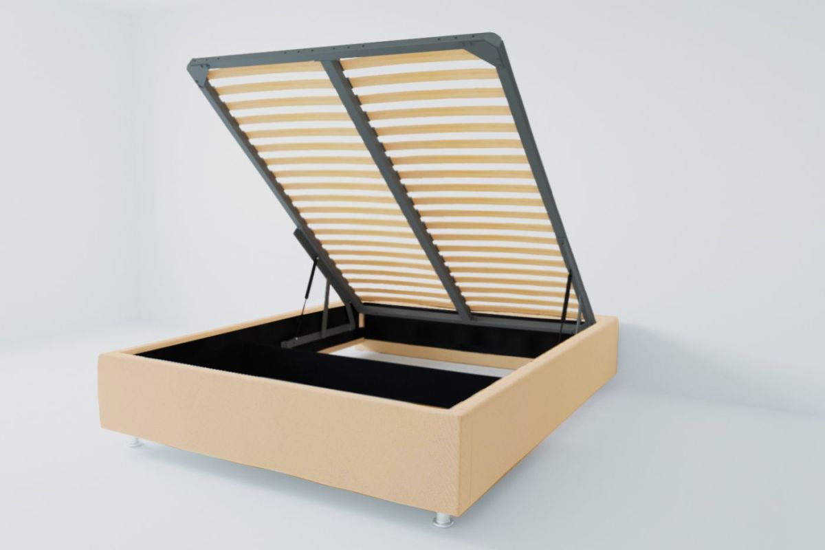 Кровать Подиум с ПМ 1600 (экокожа бежевая) | фото 2