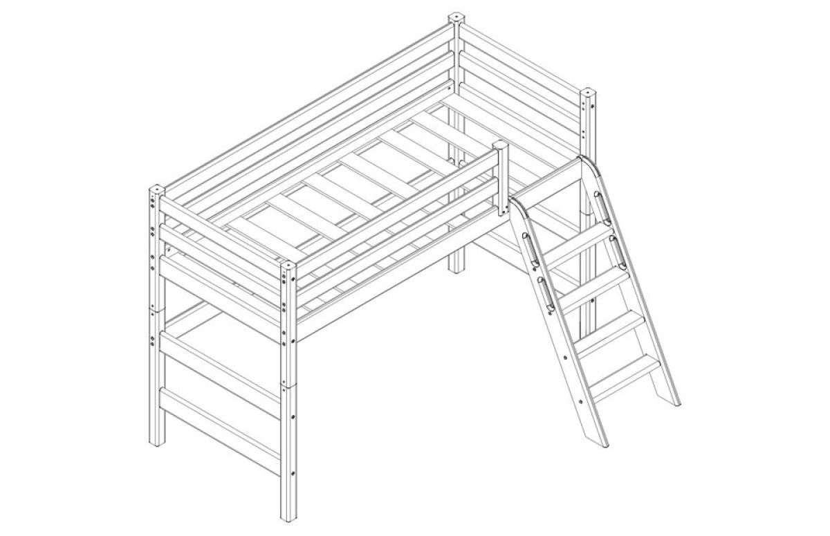 Кровать полувысокая с наклонной лестницей Соня (Вариант 6) | фото 3