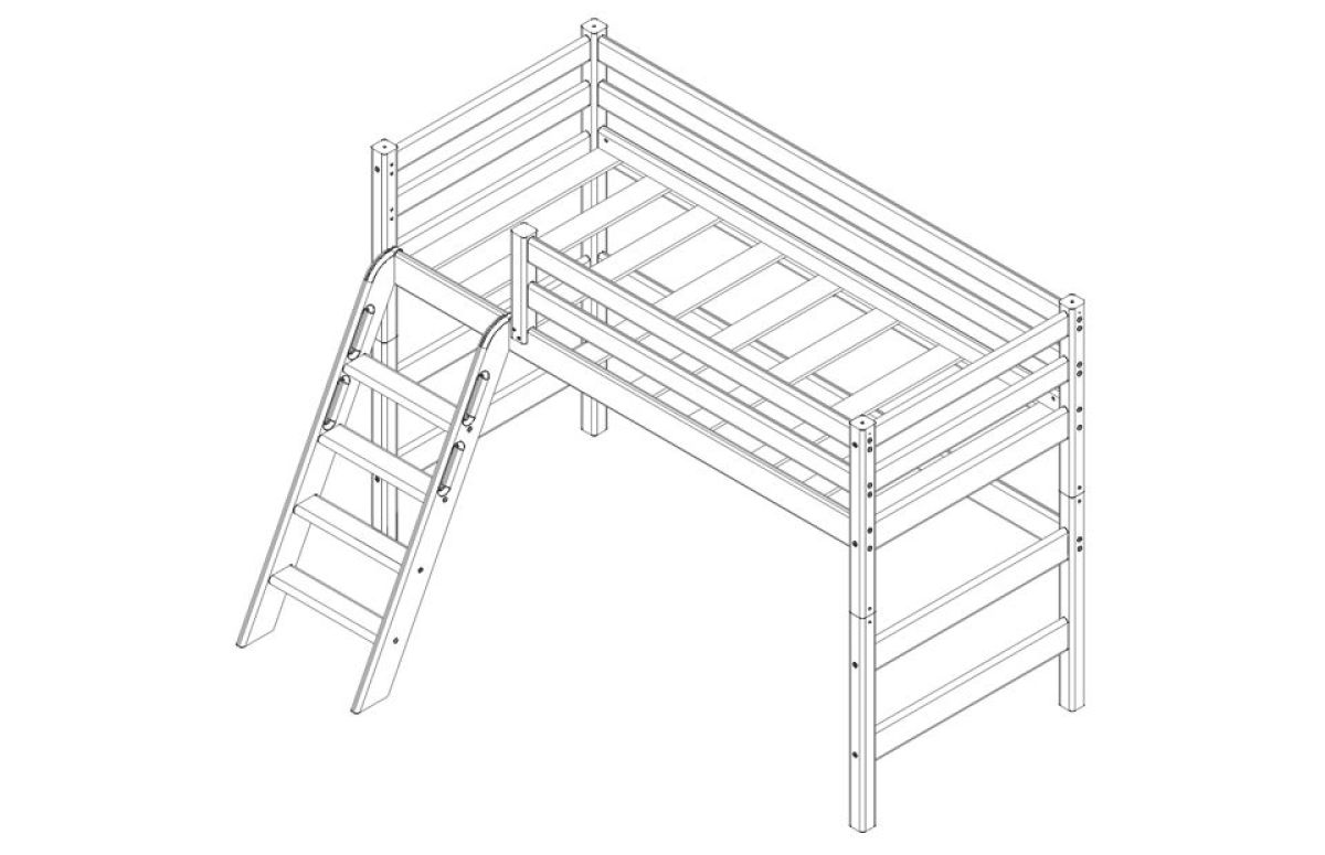 Кровать полувысокая с наклонной лестницей Соня (Вариант 6) | фото 4